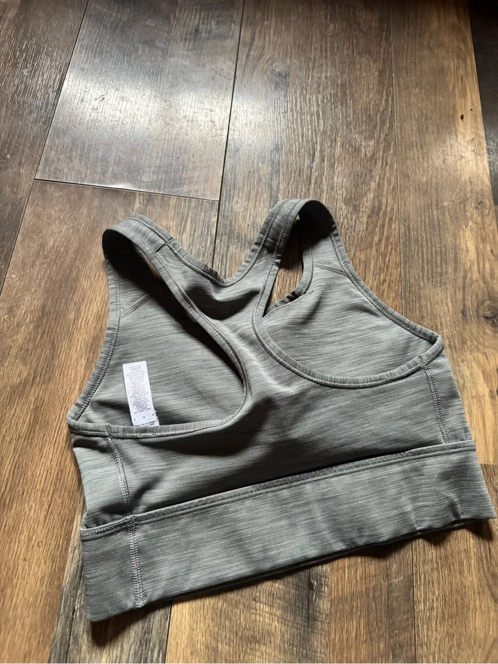 Nike Gray Racerback Sports Bra with White Swoosh